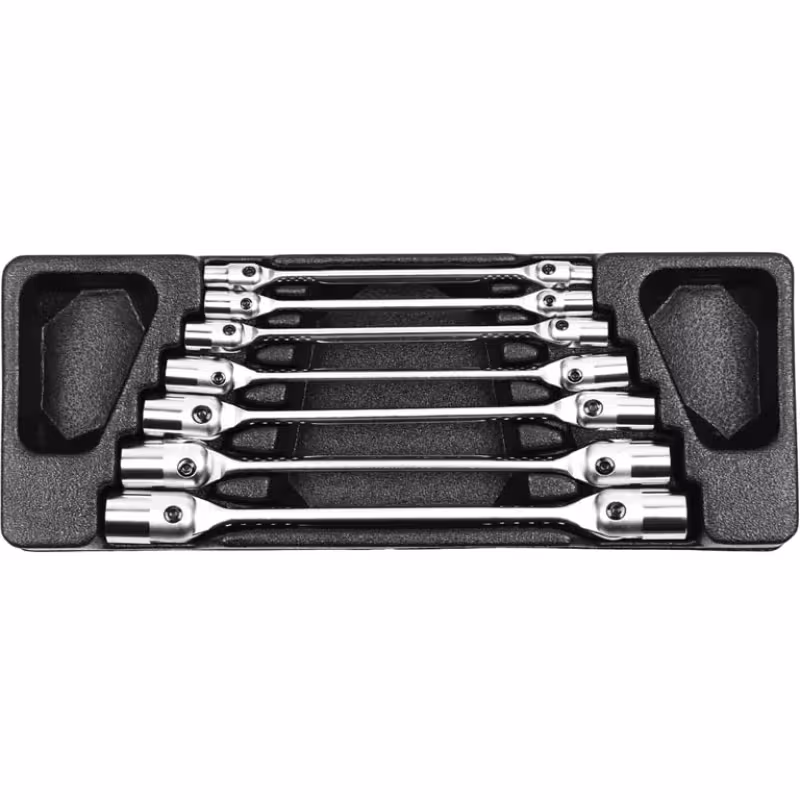 Набор ключей торцевых шарнирных Licota CK-384006, 6-19 мм, 7 предметов