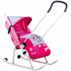 Санки-коляска ТяниТолкай Стар Любопытный щенок, розовый