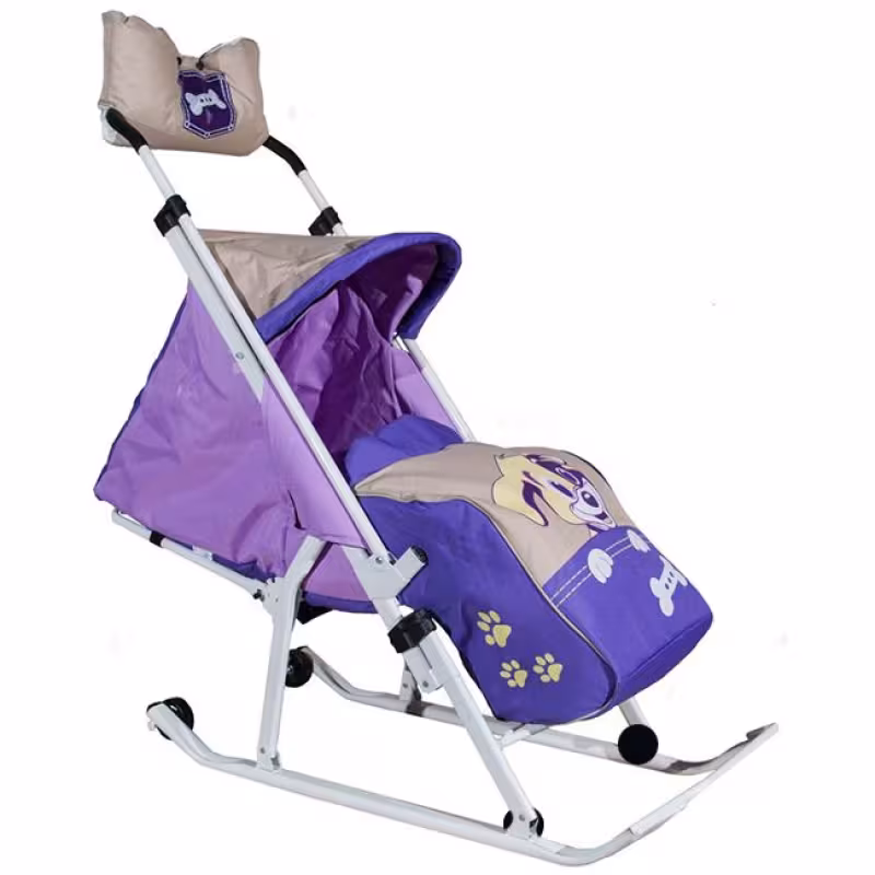 Санки-коляска ТяниТолкай Стар Любопытный щенок, сиреневый