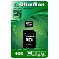 Карта памяти OltraMax microSDCH Class4, 4 Gb
