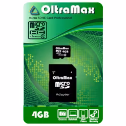 Карта памяти OltraMax microSDCH Class4, 4 Gb