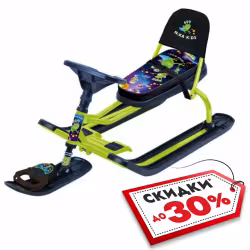 Снегокат со спинкой Nika Kids Тимка Спорт 4-1 Пришельцы ТС4-1/П2, желтый