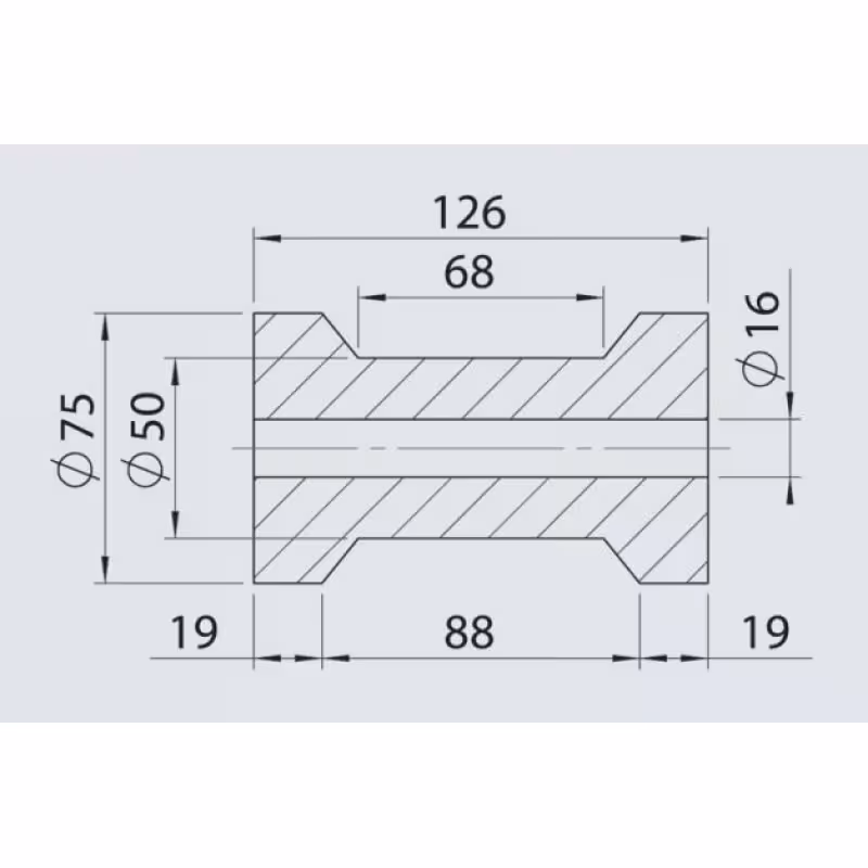 Ролик килевой для яхты AL-KO 360711, 75х126х16 мм