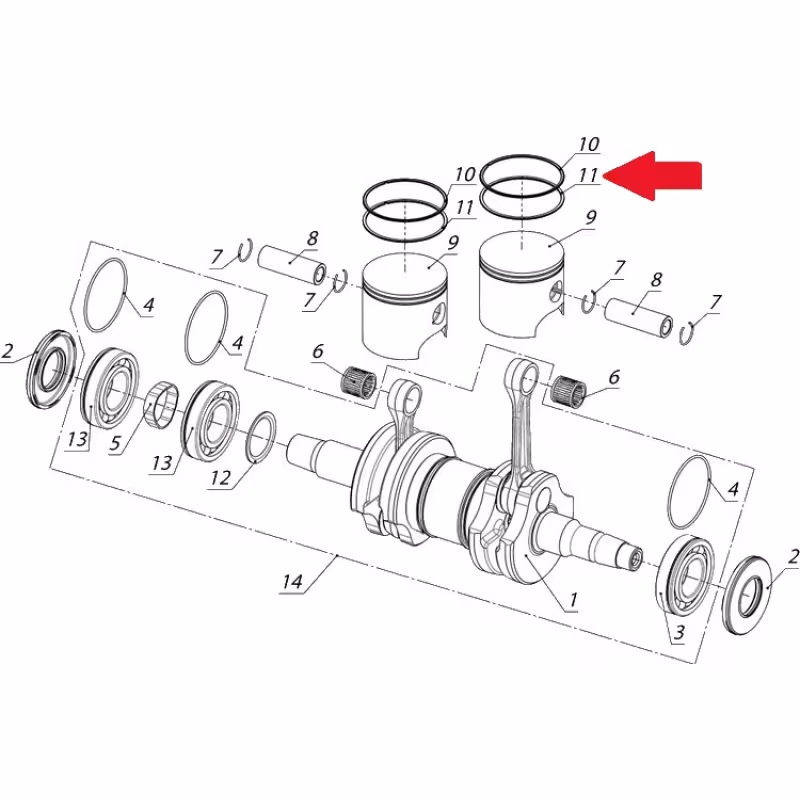 Кольцо поршневое на снегоход Тайга 18-076-15-01