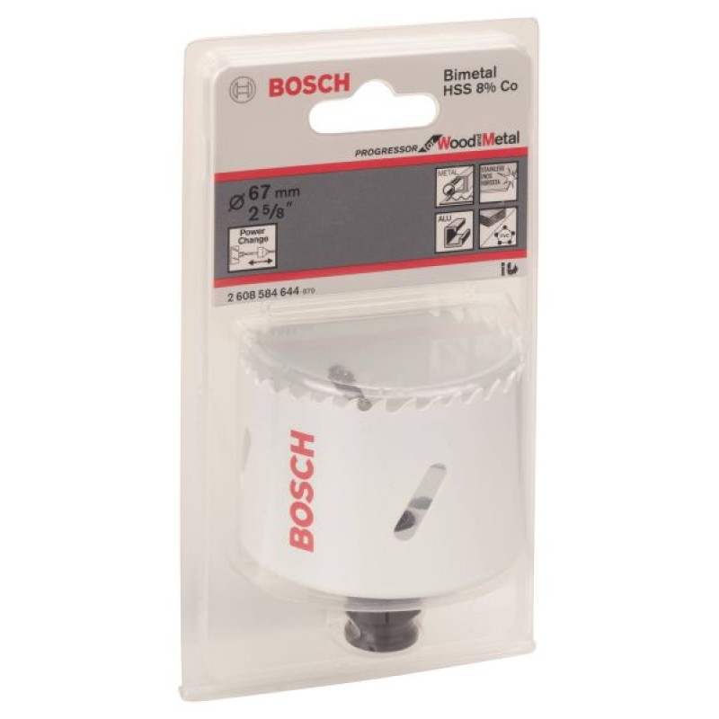 Коронка биметаллическая Bosch Progressor 2608584644, 67 мм 