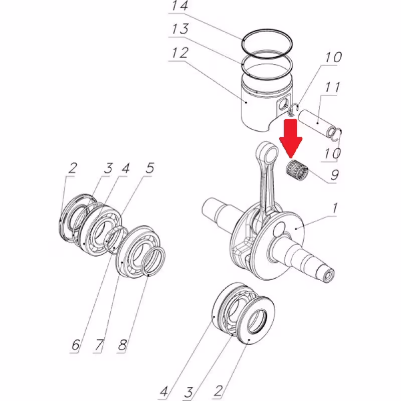 Подшипник шатуна KTV 182222EGX03
