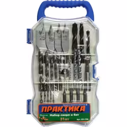 Набор сверл по мет/бет/дер 31 шт. ПРАКТИКА