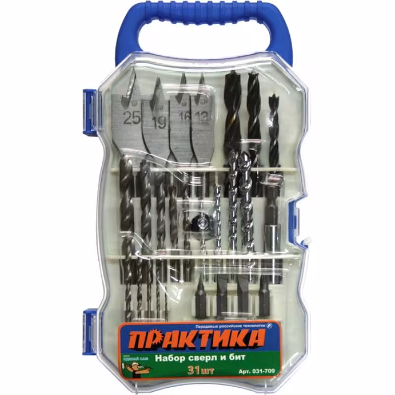Набор сверл по мет/бет/дер 31 шт. ПРАКТИКА