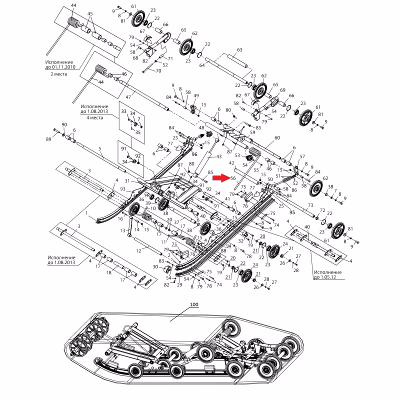 Пружина ходовая на снегоход Тайга С40200615, левая