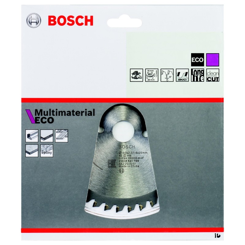 Диск пильный универсальный Bosch Multimaterial ECO 2608641802, 190x2,5x30 мм