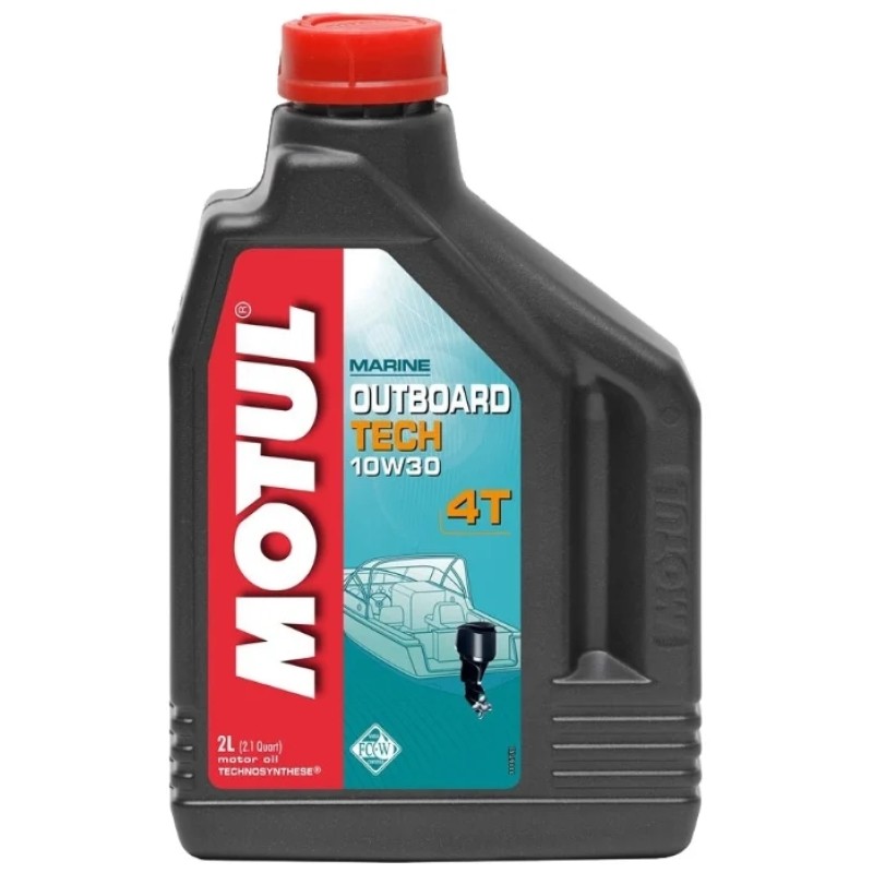 Масло моторное полусинтетическое для 4Т лодочных моторов Motul Outboard Tech 10W30 SJ/SG, 2л