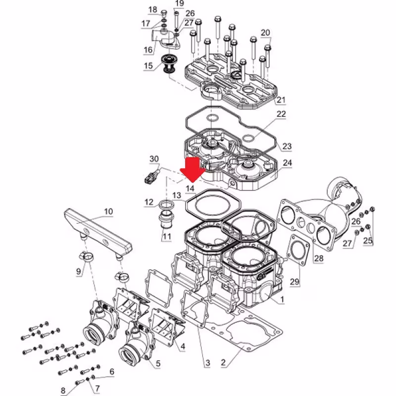 Кольцо уплотнительное головки цилиндра на снегоход Тайга С40500039