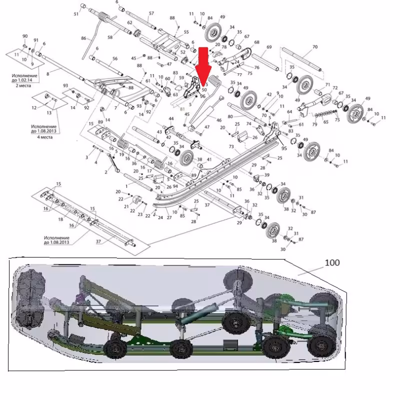 Пружина ходовая на снегоход Тайга С40200511, левая