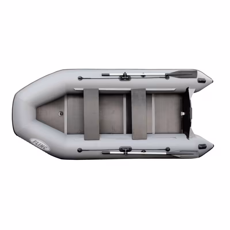 Надувная лодка ПВХ Flinc FT340K, пайол фанерный, серый