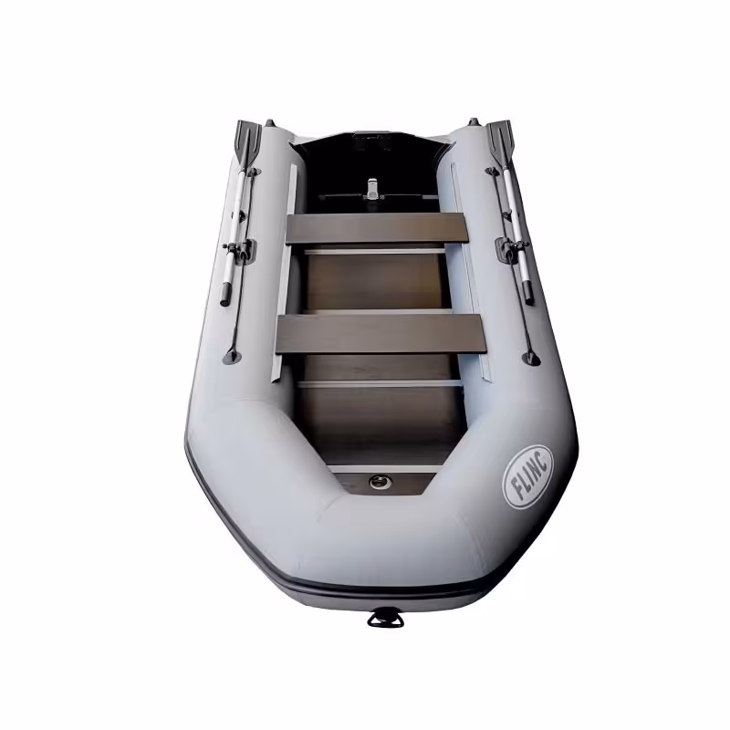 Надувная лодка ПВХ Flinc FT340K, пайол фанерный, серый