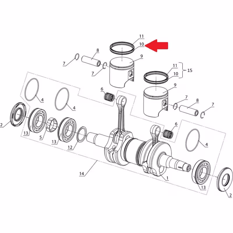 Кольцо поршневое на снегоход Тайга 16-072-20-01