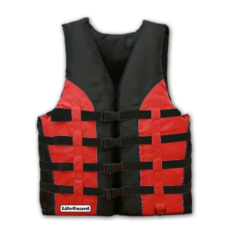 Жилет страховочный LifeGuard Sport, размер L-XL, до 120 кг, красный/черный