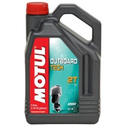 Масло моторное полусинтетическое для 2Т лодочных моторов Motul Outboard Tech, 5л 