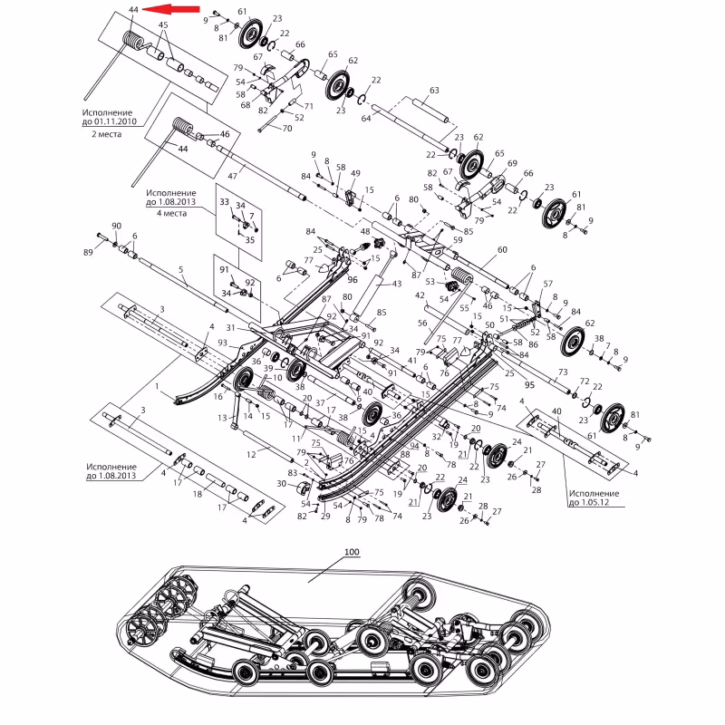 Пружина ходовая на снегоход Тайга С40200615-01, правая