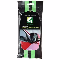 Влажные салфетки для очистки стекол, зеркал и фар
