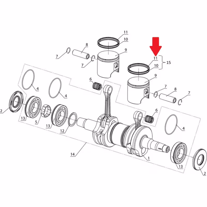 Кольцо поршневое на снегоход Тайга А1KD072BTAB-0