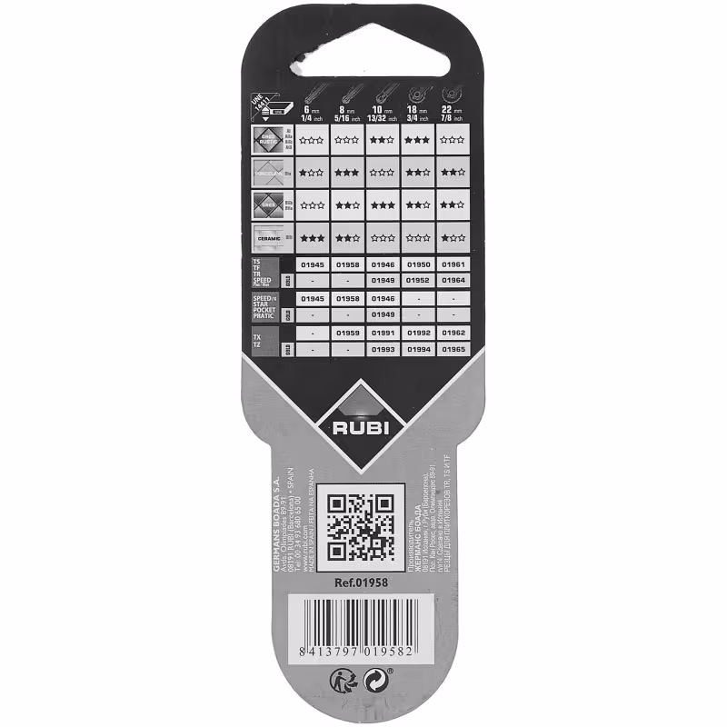 Резец роликовый победитовый Rubi 01958, диаметр 8 мм