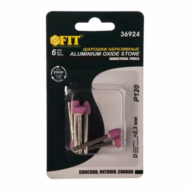 Мини-шарошки абразивные по металлу Fit 36924, 6 шт.