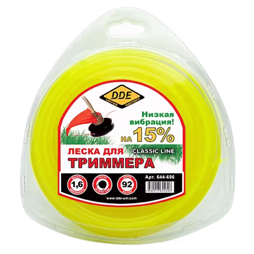 Корд триммерный DDE Classic Line, круглый, 1,6мм*92м