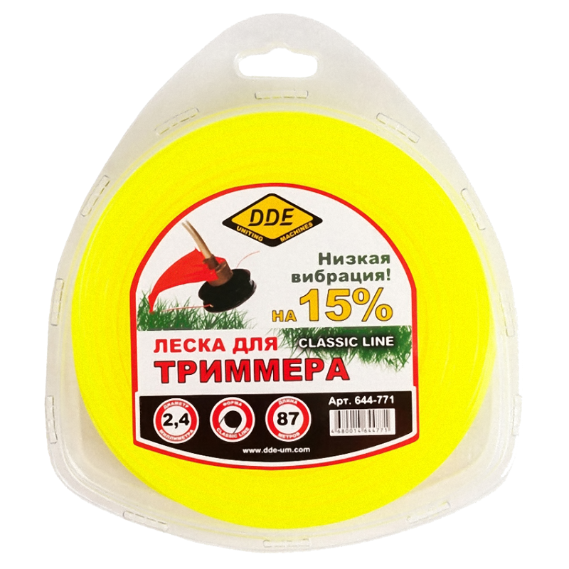 Корд триммерный DDE Classic Line, круглый, 2,4мм*87м