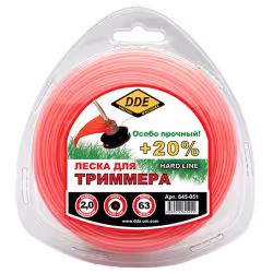 Корд триммерный армированный DDE Hard Line, круглый, 2,0мм*63м