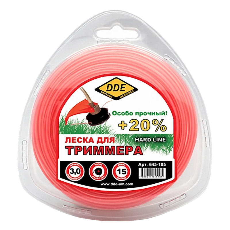 Корд триммерный армированный DDE Hard Line, круглый, 3,0мм*15м