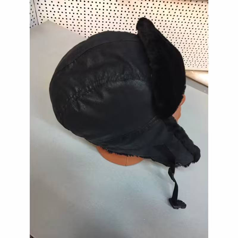 Шапка-ушанка Extreal Дельта, ткань Крек Лайт/мутон, черный, размер XL