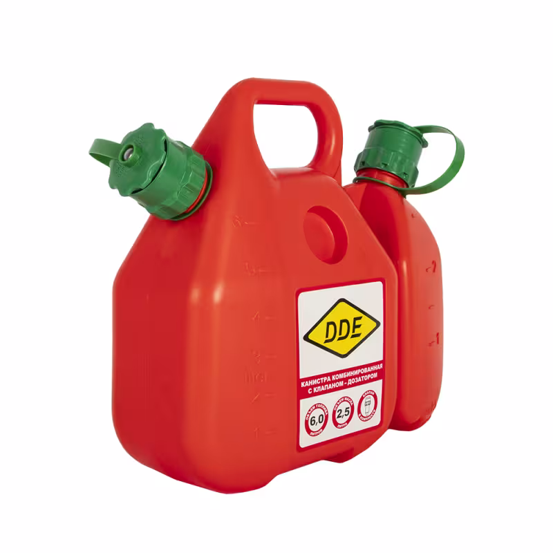 Канистра пластиковая для топлива DDE 240-614, оранжевый, 6/2.5 л