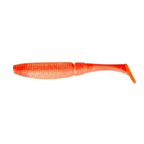 Виброхвост ALLVEGA Power Swim, 85мм, цвет Orange back silver flake, съедобный, (5шт)