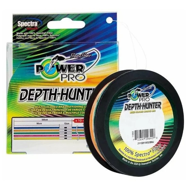 Шнур плетеный Power Pro Depth Hunter multicolor 0.13 мм, 8 кг, 100 м