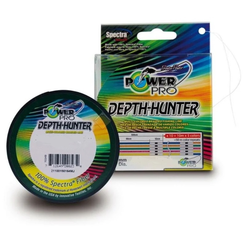 Шнур плетеный Power Pro Depth Hunter multicolor 0.13 мм, 8 кг, 100 м