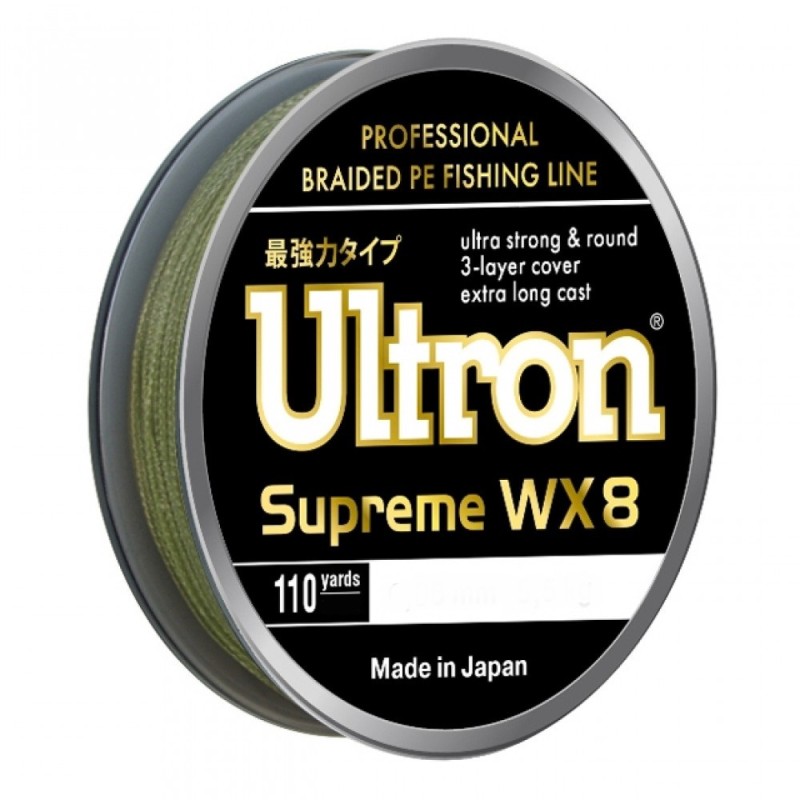 Шнур плетеный Ultron  WX 8 Supreme 0.40 мм, 45 кг, 300 м