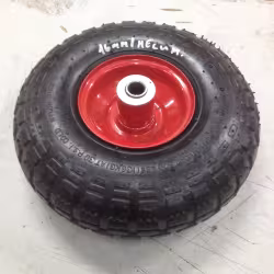 Колесо пневматическое для тачки 4.10/3.50-4, 16 мм, несимметричная ступица