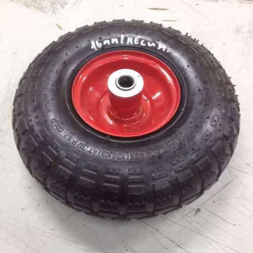 Колесо пневматическое для тачки 4.10/3.50-4, 16 мм, несимметричная ступица