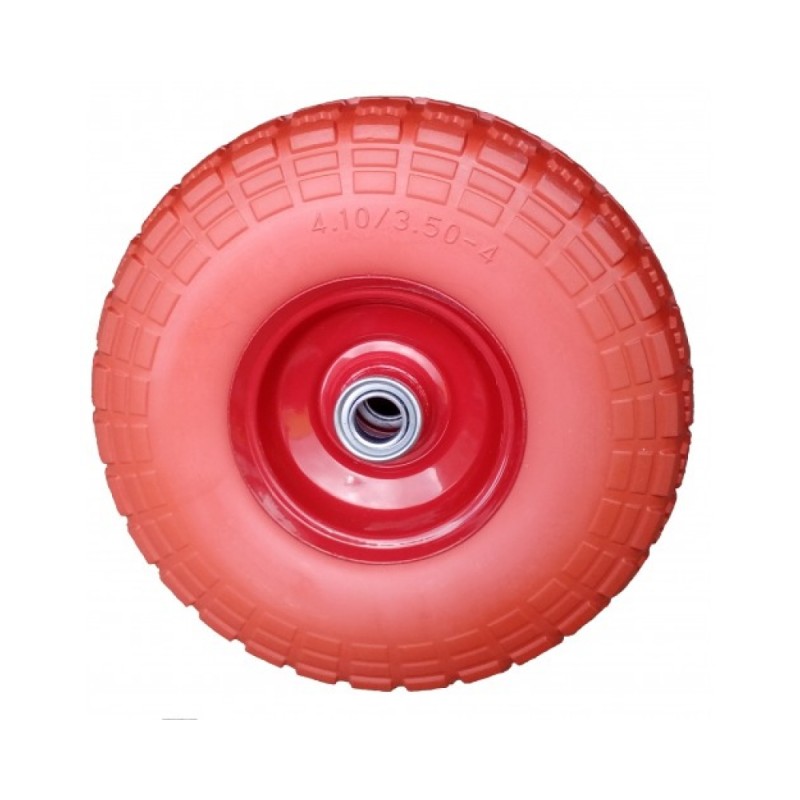 Колесо полиуретановое для тачки 4.10/3.50-4, 20 мм, несимметричная ступица