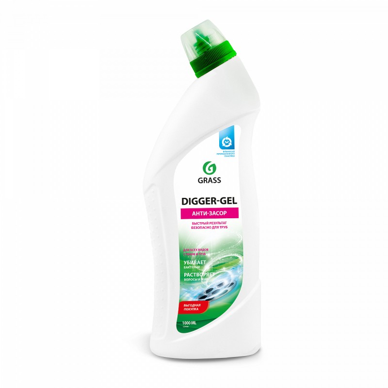 Средство для прочистки канализационных труб щелочное Grass Digger Gel, 1 л