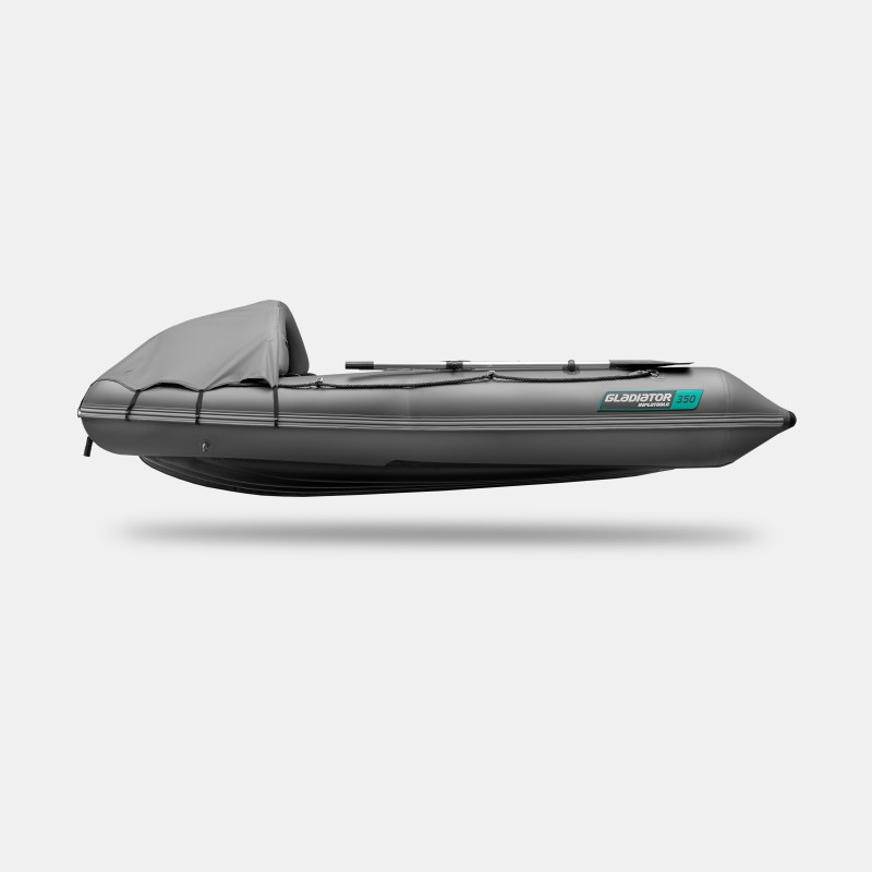 Надувная лодка ПВХ Gladiator Air E 350 PRO, НДНД, темно-серый