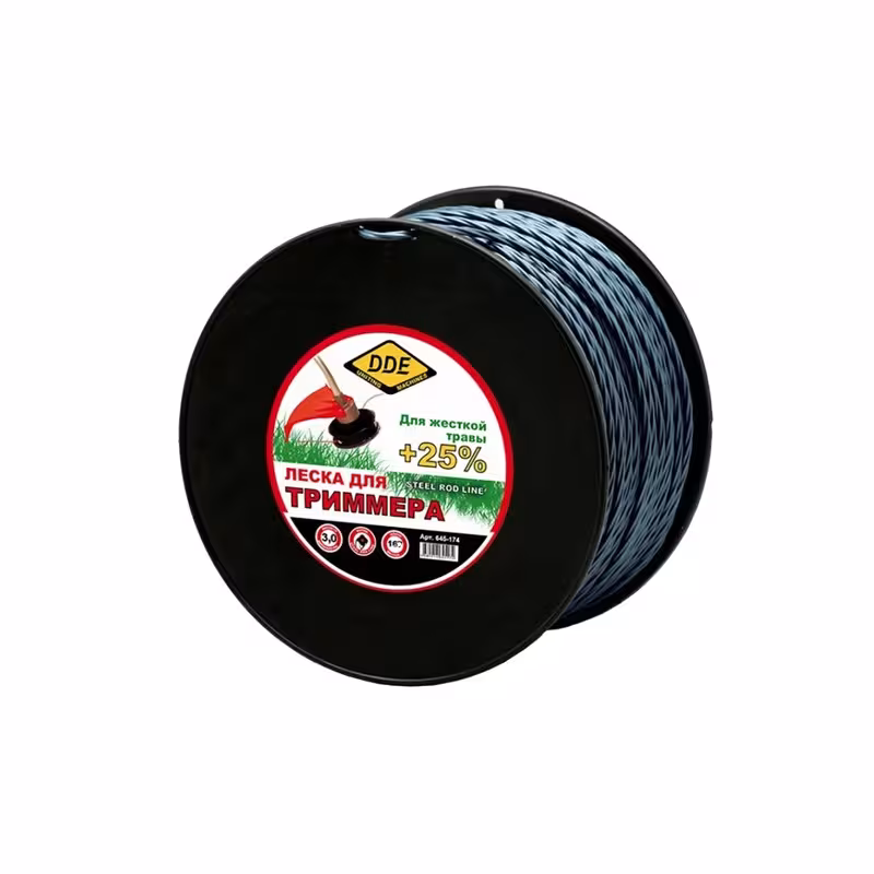 Корд триммерный армированный DDE Hard Line, круглый, 3,0мм*120м