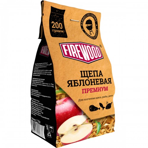 Щепа для копчения яблоневая 200гр FIRE WOOD