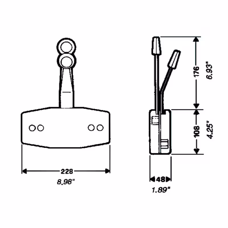 Контроллер газа-реверса двухрычажный Ultraflex B47
