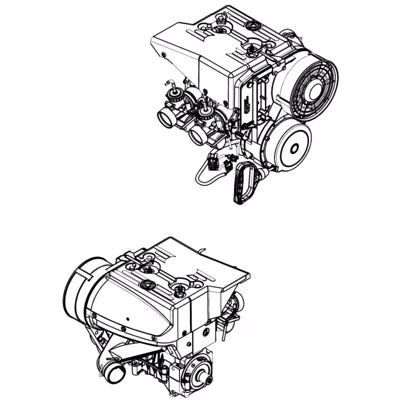 Двигатель РМЗ-550 на снегоход Тайга С405005503Ч, 2-х карбюраторный