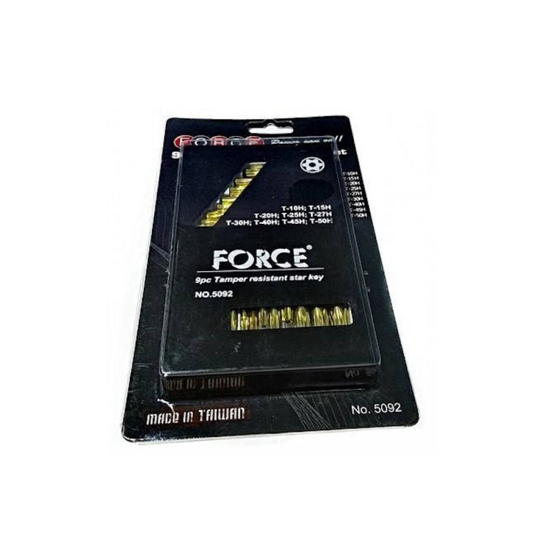 Набор ключей Torx Г-образных Force 5092, Т10 - Т50, 9 предметов
