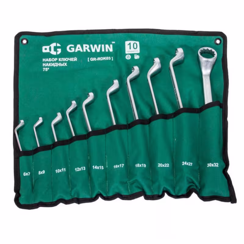Набор ключей накидных 10пр 6*7-30*32мм GARWIN