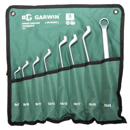 Набор ключей накидных Garwin GR-RDK02, 6x7-22x24 мм, 8 предметов