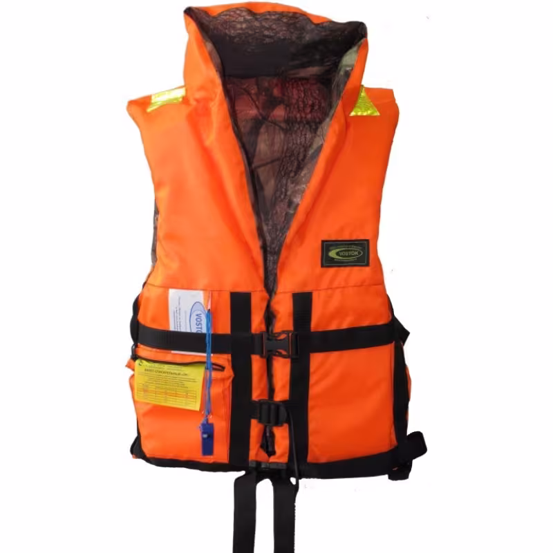 Жилет с воротником спасательный двусторонний Восток "ПР" ЖС-002, размер 48-52, лес/оранжевый, ГОСТ Р58108-2019, подходит для ГИМС